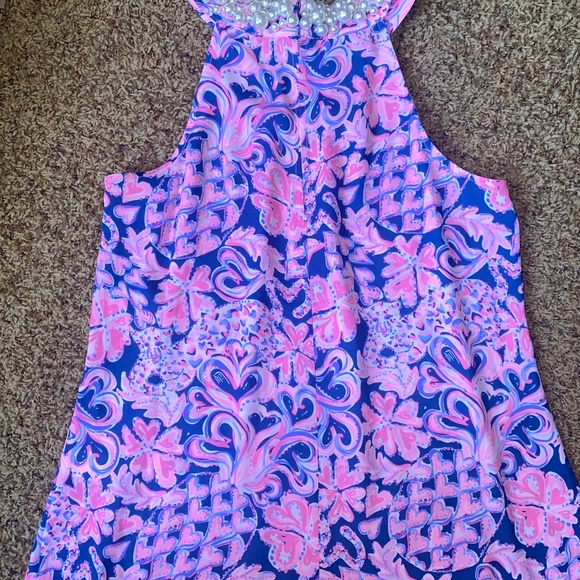 Lilly Pulitzer Shawn Halter Top Love You Bunches Pearl Beads Size Small - Picture 5 of 13